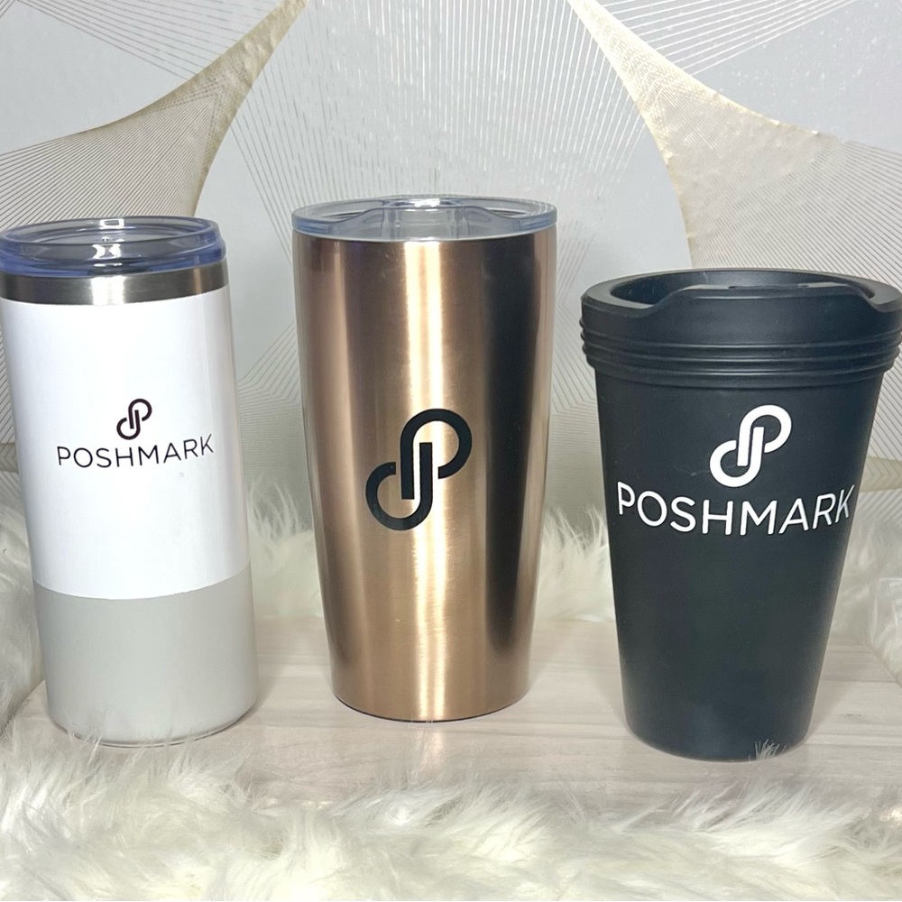 Set of 3 Poshmark Cups Perfect to Use During Live Shows NWOT
